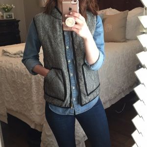 Quilted herringbone vest